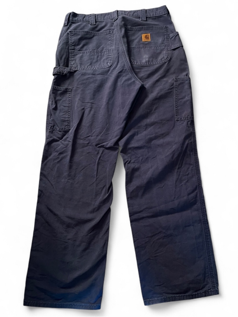 Carhartt 33x32 distressed Men’s Navy Work Pants - Durable Straight Leg
